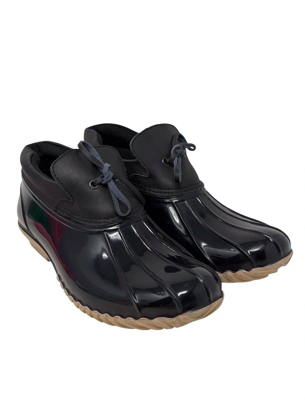 Bass Harlee Black waterproof low-top duck shoes leather upper slip on women’s 10